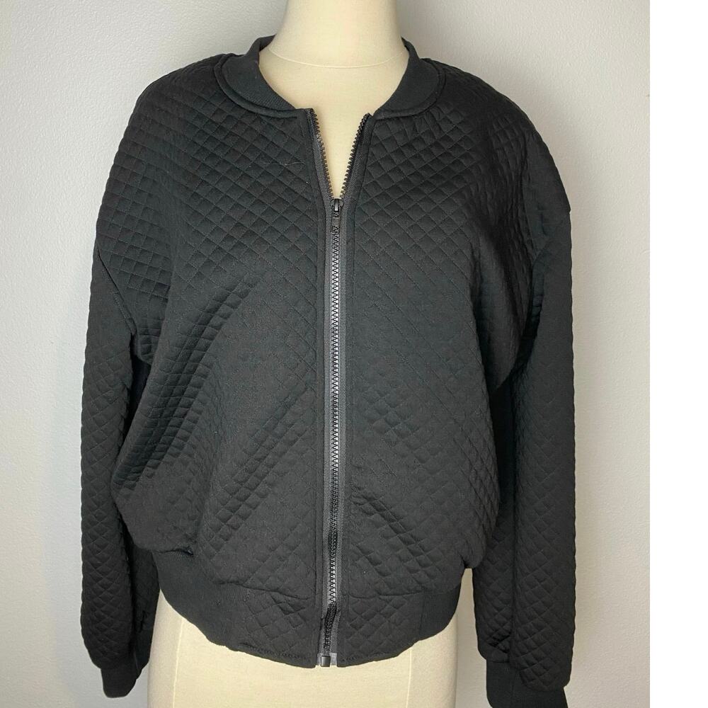NWOT Bomber Jacket, Sz Med, Black Zip up